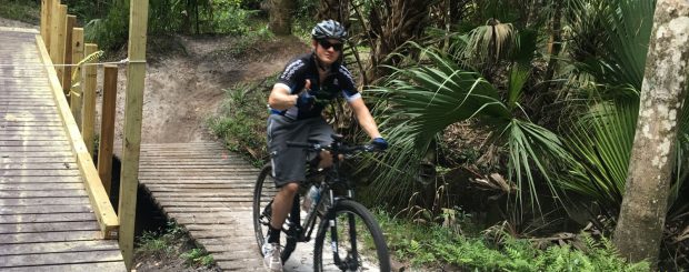man do mountain bike in florida