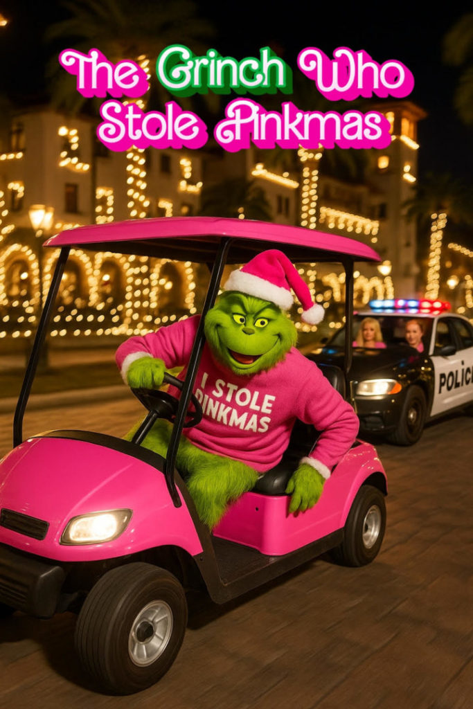 Nights of Lights St. Augustine Tour - The Grinch Who Stole Pinkmas. Pink Culture Tours in St. Augustine, Florida.