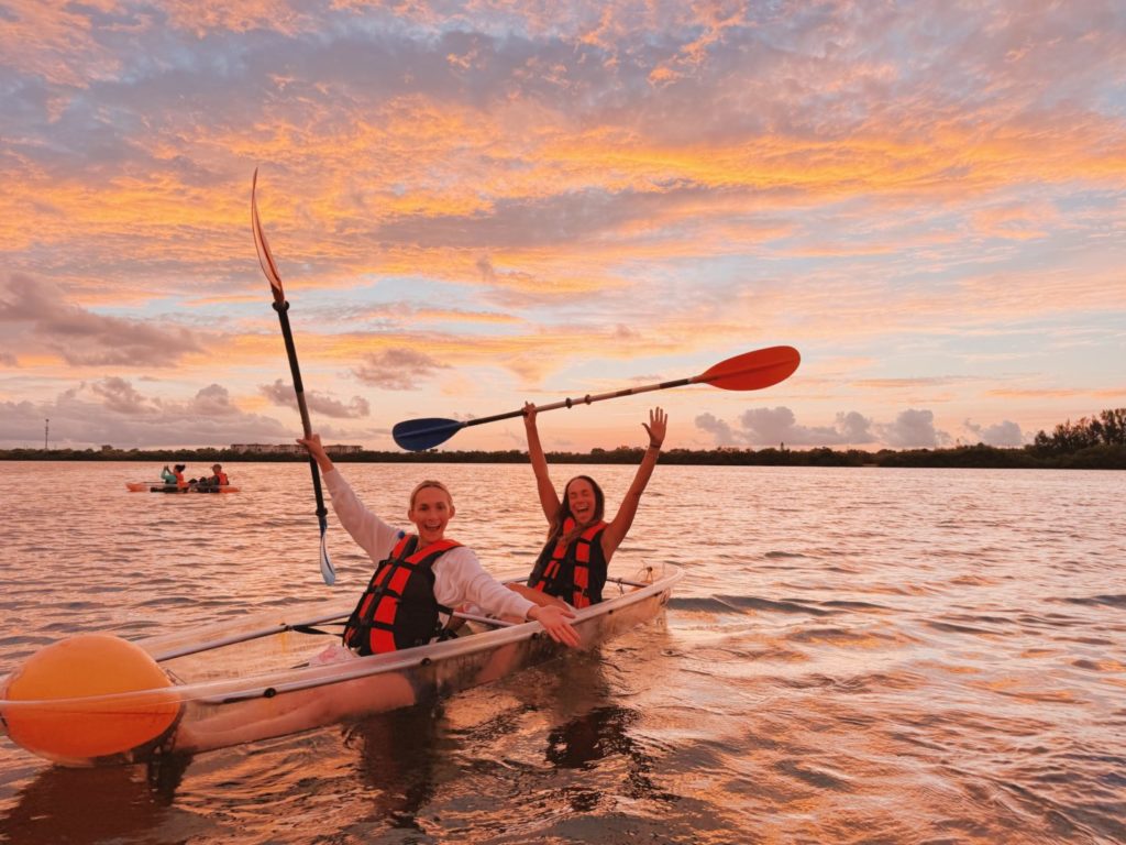 Influencer during our Clear Kayaking Sunset Tour near Cocoa Beach