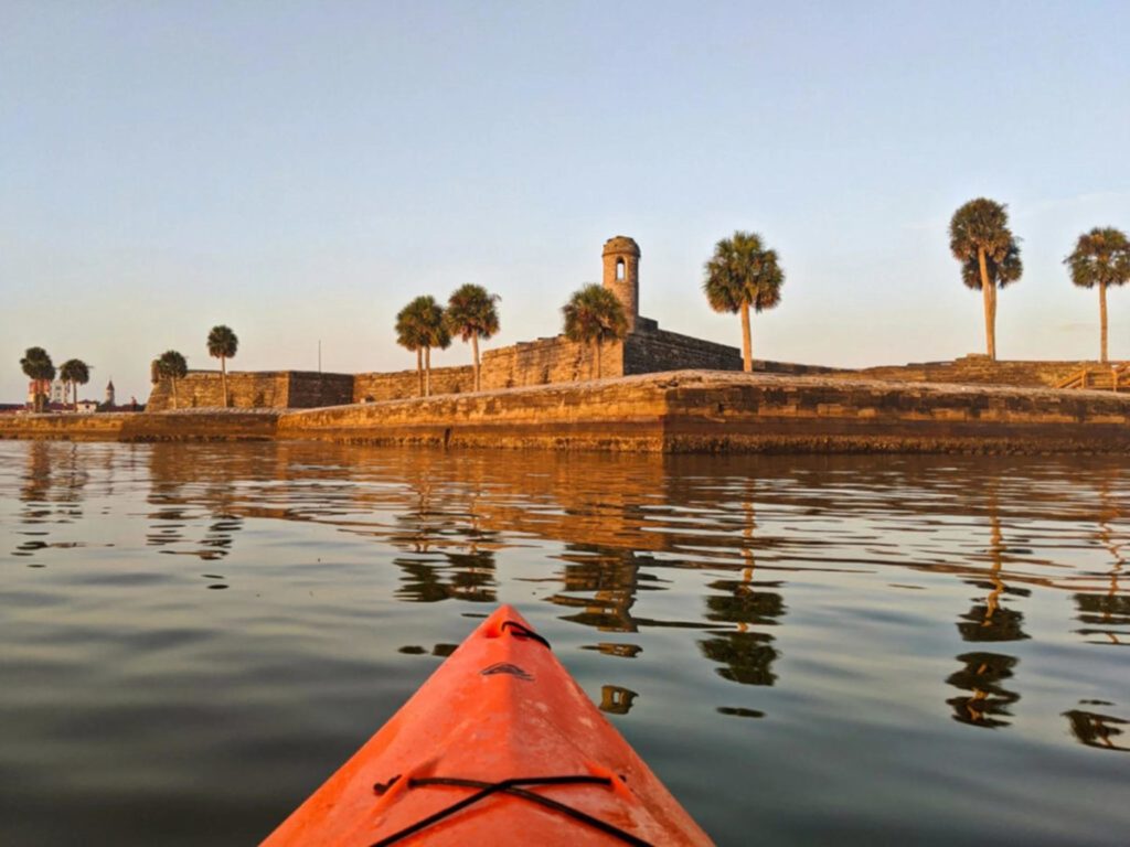 Kayaking in St. Augustine Castillo view
