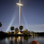 Our Lady of La Leche Great Cross View from River on bioluminescence tour in St. Augustine